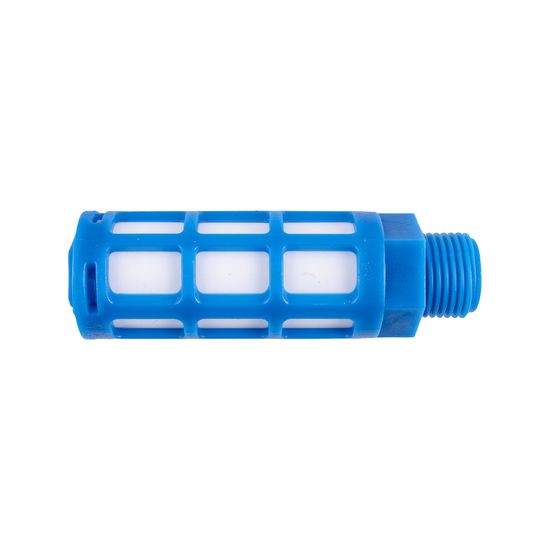 Plastic Breather Silencer 1/2" M Blue